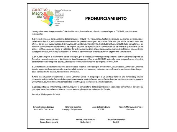 pronunciamiento macro sur