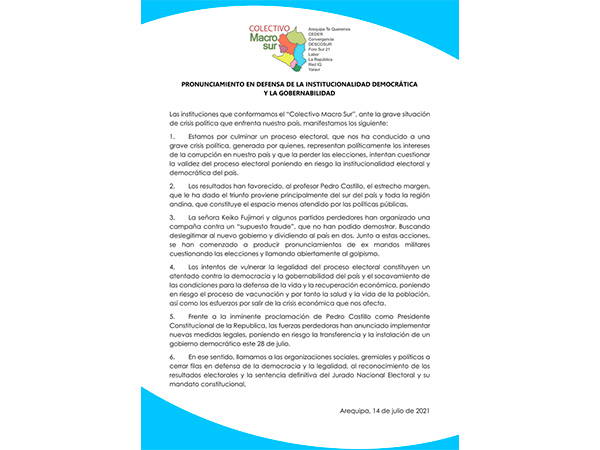 pronunciamiento macro sur