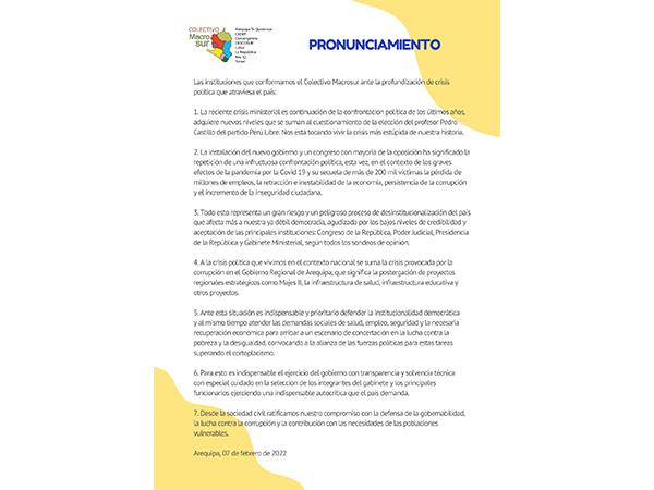 pronunciamiento macro sur