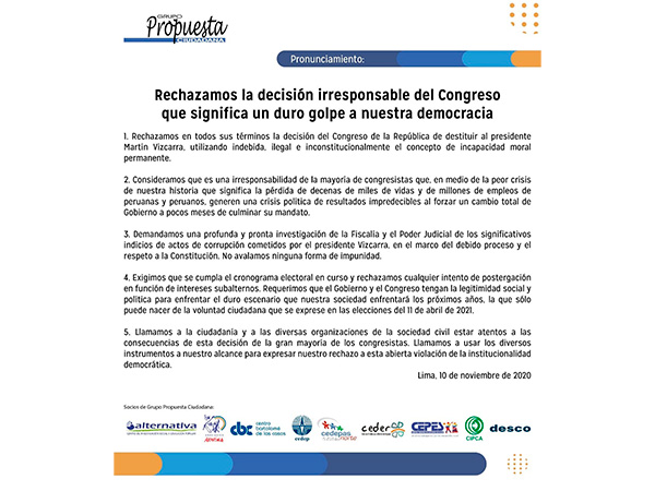 pronunciamiento propuesta