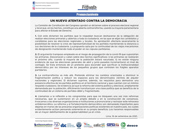 pronunciamiento propuesta